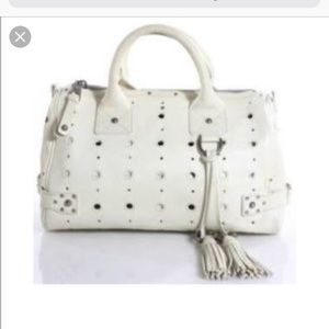Off white Marc Jacobs satchel bag with tassel.